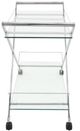 Sagebrook Home 2-Tire 31" Silver Metal Rolling Bar Cart-1