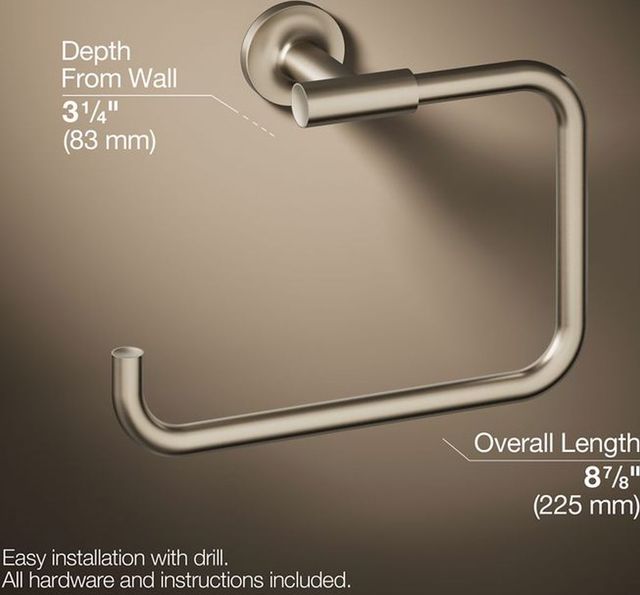 KOHLER® Purist® Vibrant Brushed Bronze Towel Ring-2