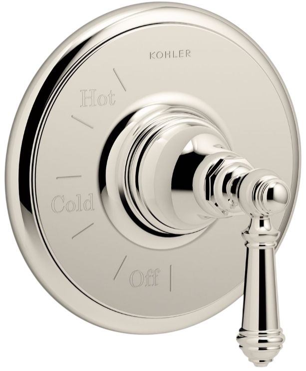 KOHLER® Artifacts® Rite-Temp® Vibrant Polished Nickel Valve Trim with Lever Handle-0