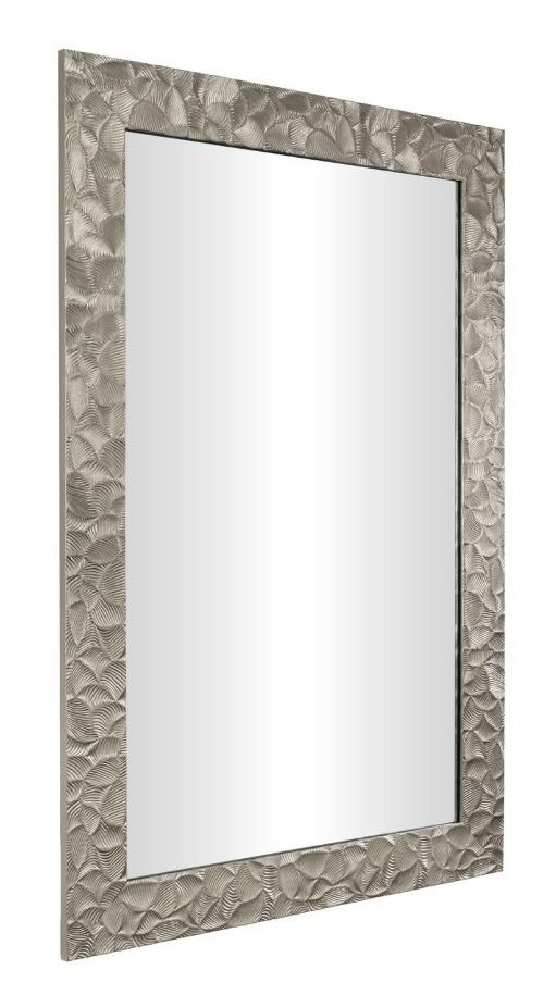 Deco Marche Silver Plastic Rectangular Wall Mirror with Metallic Leaf Wrap -2