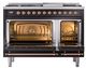 Ilve® Nostalgie II Noblesse 48'' Glossy Black Pro Style Dual Fuel Range with Copper Trim-1