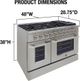 Brama 48" Stainless Steel Pro Style Gas Range-4