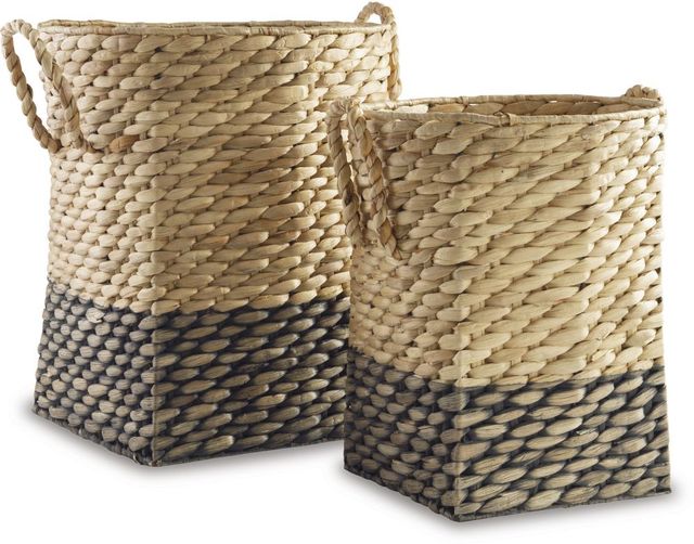 Signature Design by Ashley® Winwich 2-Piece Antique Gray/Brown Basket Set-0