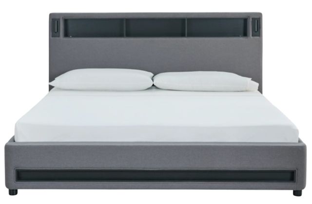 Signature Design by Ashley® Cayberry Gray King Upholstered Panel Bed-3