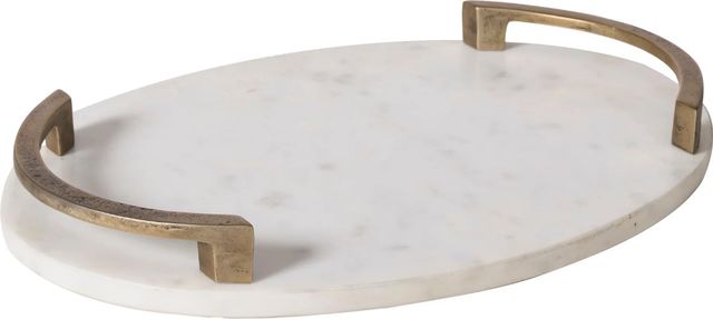 Renwil® Bianca Antique Brass/White Tray-0