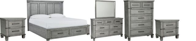 Signature Design by Ashley® Russelyn 6-Piece Gray King Panel Storage Bed Set-0