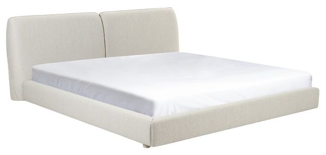 Moe's Home Collection Zeppelin Heather Light Grey Queen Panel Bed-0