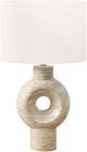 Monarch Specialties Inc. Beige Resin Table Lamp with Ivory Shade-0