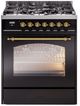 Ilve® Nostalgie II Series 30" Glossy Black Pro Style Dual Fuel Range-0