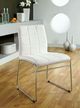 Furniture of America® Oahu 2-Piece Chrome/White Dining Side Chair Set-2