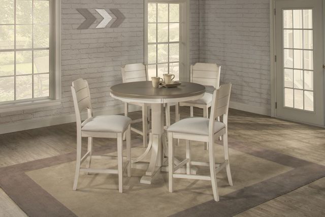 HH2 Home Clarion 5-Piece Two-Tone Round Counter Height Dining Set with Open Back Stools-0