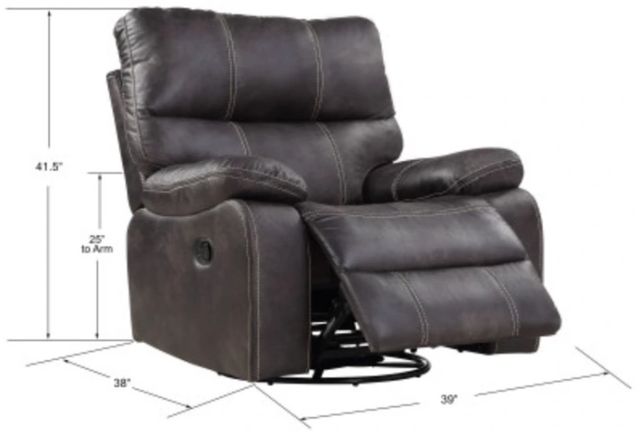 Emerald Home Jessie James Gray Manual Swivel Glider Recliner-2