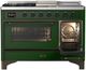 Ilve® Majestic III 48" Emerald Green Pro Style Dual Fuel Liquid Propane Range with 5 Black Brass Burners and Burnished Trim-3