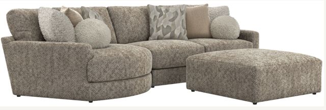 Jackson Furniture Turner 3-Piece Mushroom Sectional with Ottoman-0