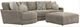 Jackson Furniture Turner 3-Piece Mushroom Sectional with Ottoman-0