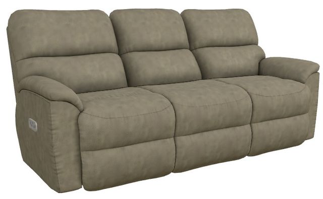 La-Z-Boy® Brooks Charcoal Power Reclining Sofa with Headrest and Lumbar-0