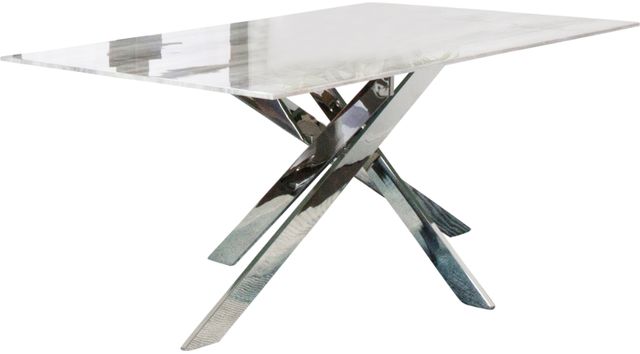 Cramco Aldo Marble Glass Top Dining Table with Chrome Base-0