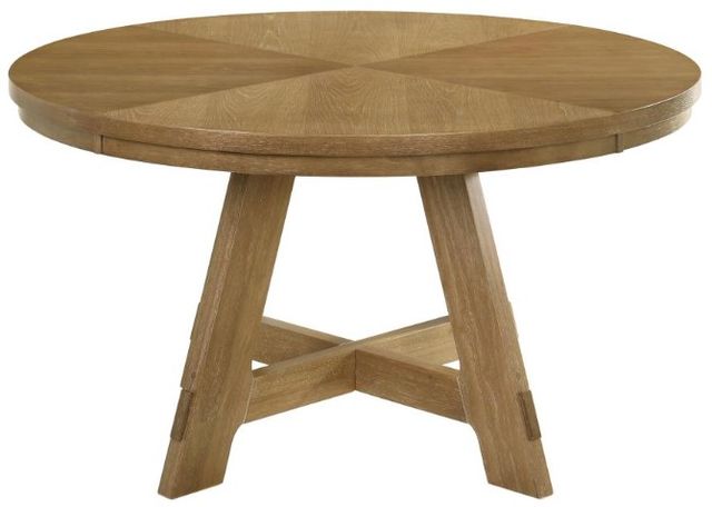 Coaster® Denvers 5-Piece Beige/Brown Oak Round Dining Set-2
