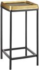 Currey & Company Tanay Antique Brass Accent Table with Graphite Black Base-0