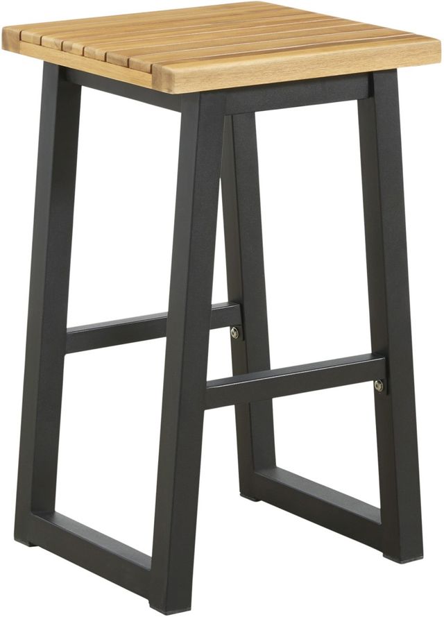 Signature Design by Ashley® Town Wood 3-Piece Brown/Black Outdoor Dining Table Set-4