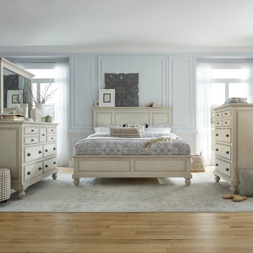 Liberty Furniture High Country 4-Piece Antique White Queen Panel Bedroom Set-0