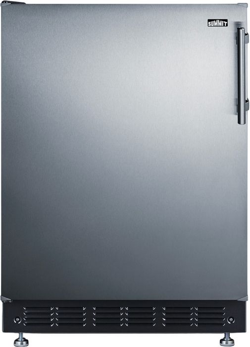 Summit® 24" 5.8 Cu. Ft. Stainless Steel/Black Compact Refrigerator-0