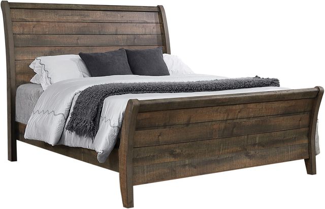 Coaster® Frederick Weathered Oak Queen Sleigh Bed-0