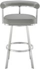 Armen Living Magnolia Brushed Stainless Steel/Light Gray Swivel Counter Stool-3
