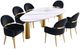 Furniture of America® Northam 7-Piece Matte Gold/White Dining Table Set with Black Chair-0