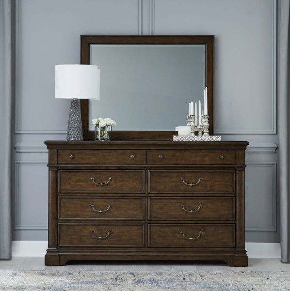 Liberty Furniture Arden Road Satin Cherry Dresser and Mirror-1