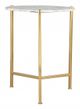 Zuo® Modern Haru White Stone Side Table with Gold Framework-1