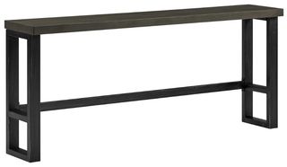 Powell® Haywood Gray Sofa Bar Table with Gunmetal Base