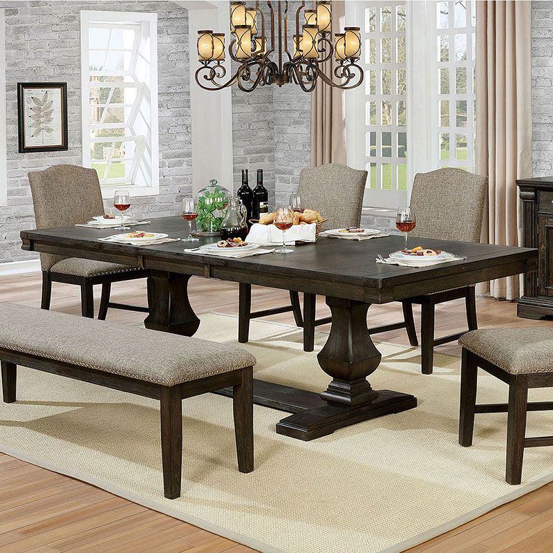 Furniture of America® Faulk Espresso Warm Gray Dining Table