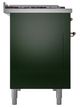 Ilve® Nostalgie II Noblesse 48'' Emerald Green Pro Style Dual Fuel Range with Copper Trim-2