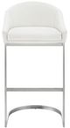 Armen Living Katherine Brushed Stainless Steel/White Counter Stool-1
