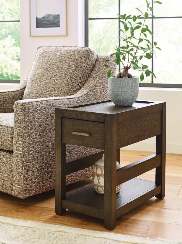 Hammary® Nyles Cocoa Drawer Chairside Table-1