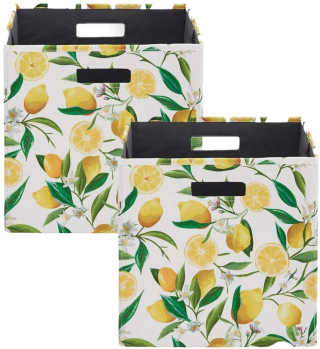 Linon Galli Set of Two Lemon Storage Bins-0