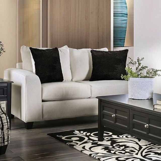 Furniture of America® Barnett 2-Piece Ivory Sofa Set-2