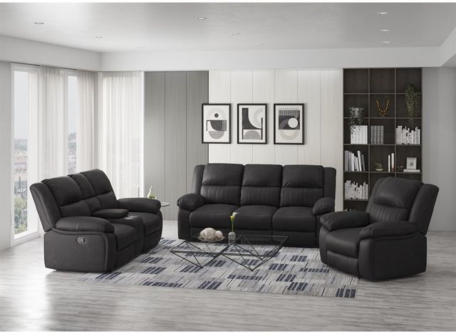 Emerald Home Navaro Black Manual Reclining Loveseat-2