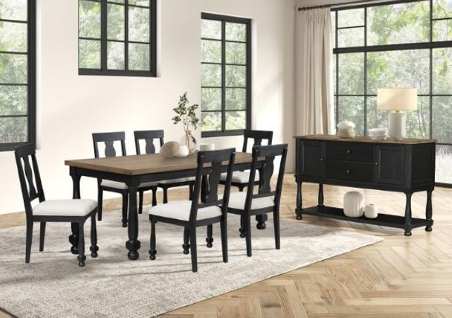 Furniture of America® Neue Mills Black Rectangular Dining Table-1
