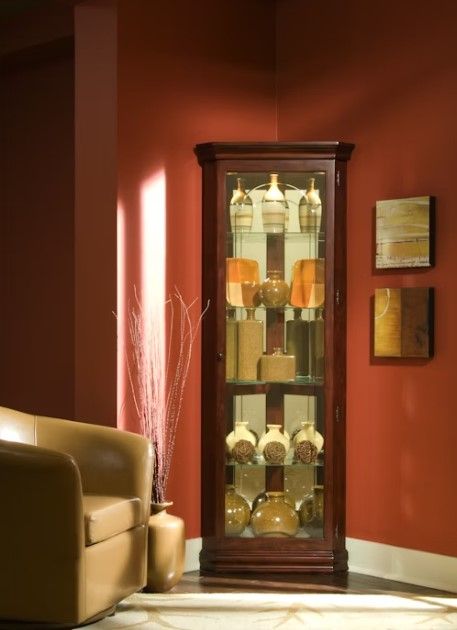 Pulaski™  Victorian Brown Corner Curio-2