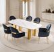Furniture of America® Northall 5-Piece Black/White Dining Table Set with Gold Base-1