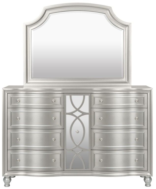 New Classic® Home Furnishings Reflections 4-Piece Silver King Panel Bedroom Set-3