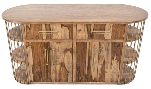 International Furniture Direct Balam Stained Brown Kitchen Island-4
