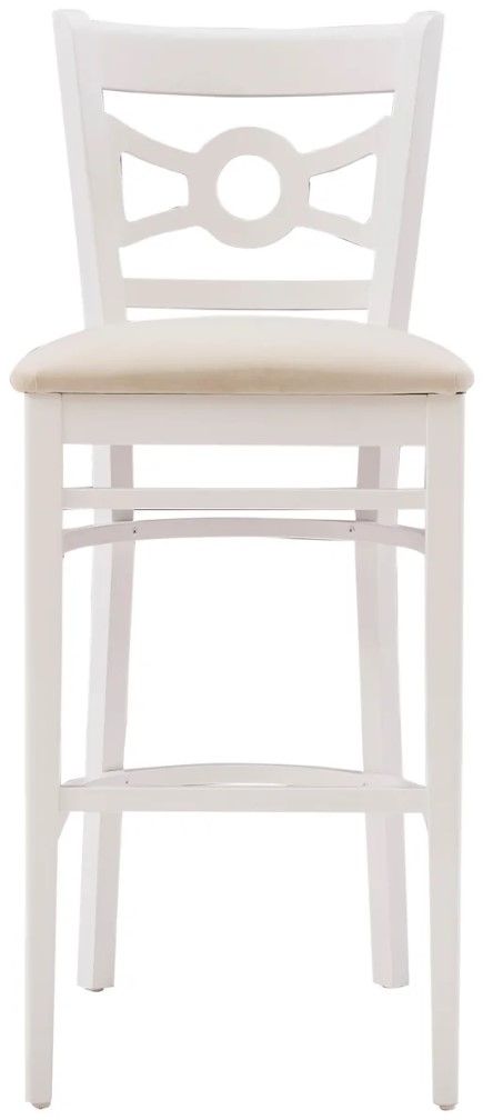 Linon Tracey 2-Piece Beige/White Upholstered Bar Stool-3