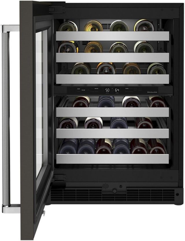 KitchenAid® 24" Black Stainless Steel Wine Cooler-5
