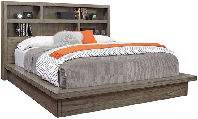 aspenhome® Modern Loft Greystone Queen Bookcase Bed