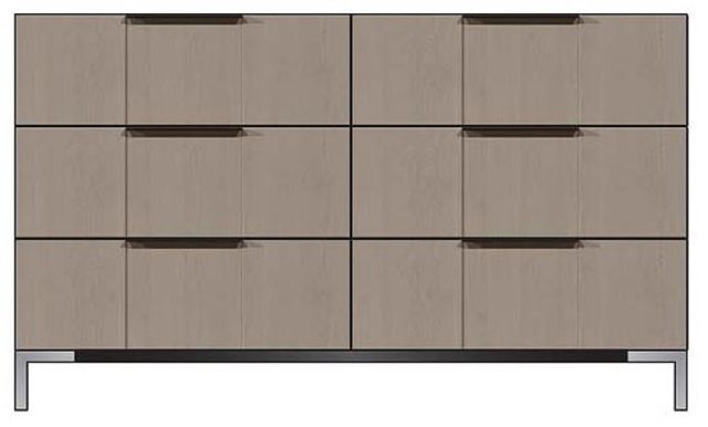 Country View Woodworking Customizable American Modern 56" 6-Drawer Black Bar Metal Legs Dresser-0