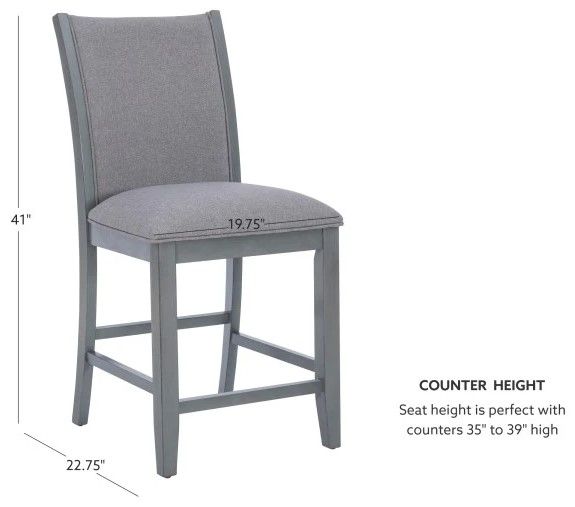 Powell® Bellevue 2-Piece Gray Counter Stool Set-2