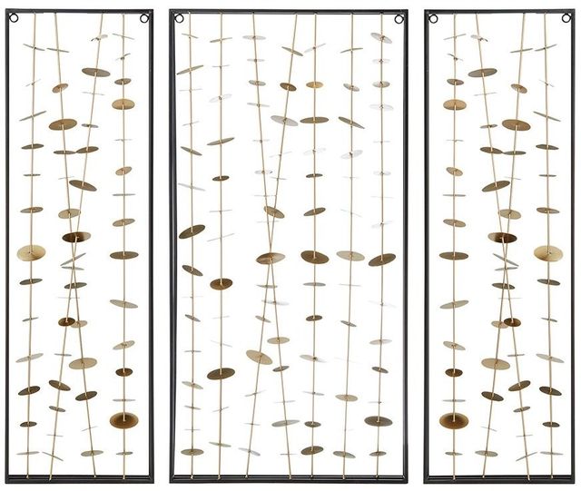 Olliix by Madison Park Signature Gold Set of 3 Clement Metal Wall Decor-0